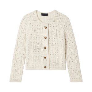 Nili Lotan Harry Sweater Jacket in Ivory